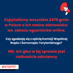 Read more about the article Zapytaliśmy wszystkie 2479 gmin o zakaz egzaminów online. Czy popierają KWRiST? NIE. Ich głos jest inny.